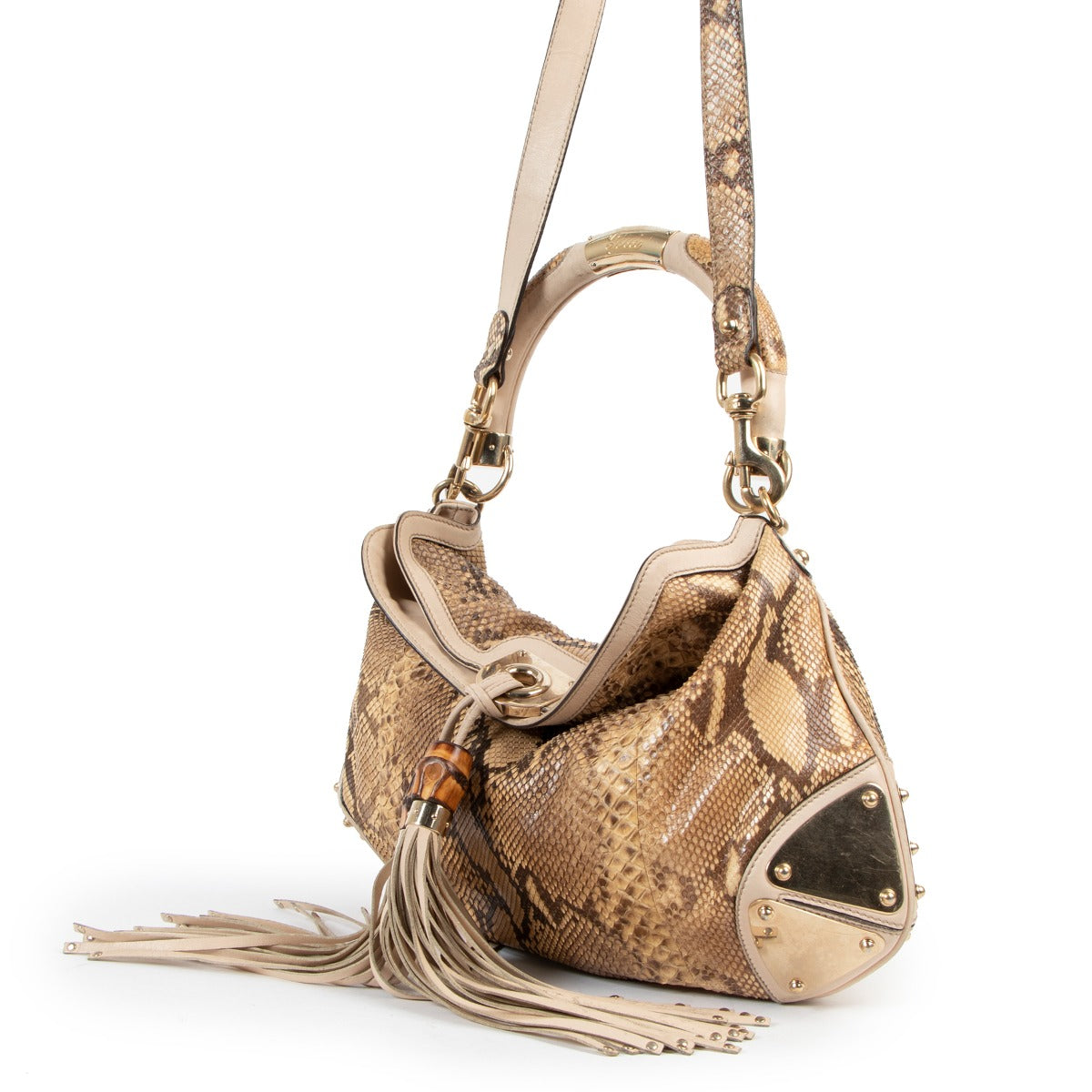 Gucci Python Medium Indy Babouska Shoulder Bag