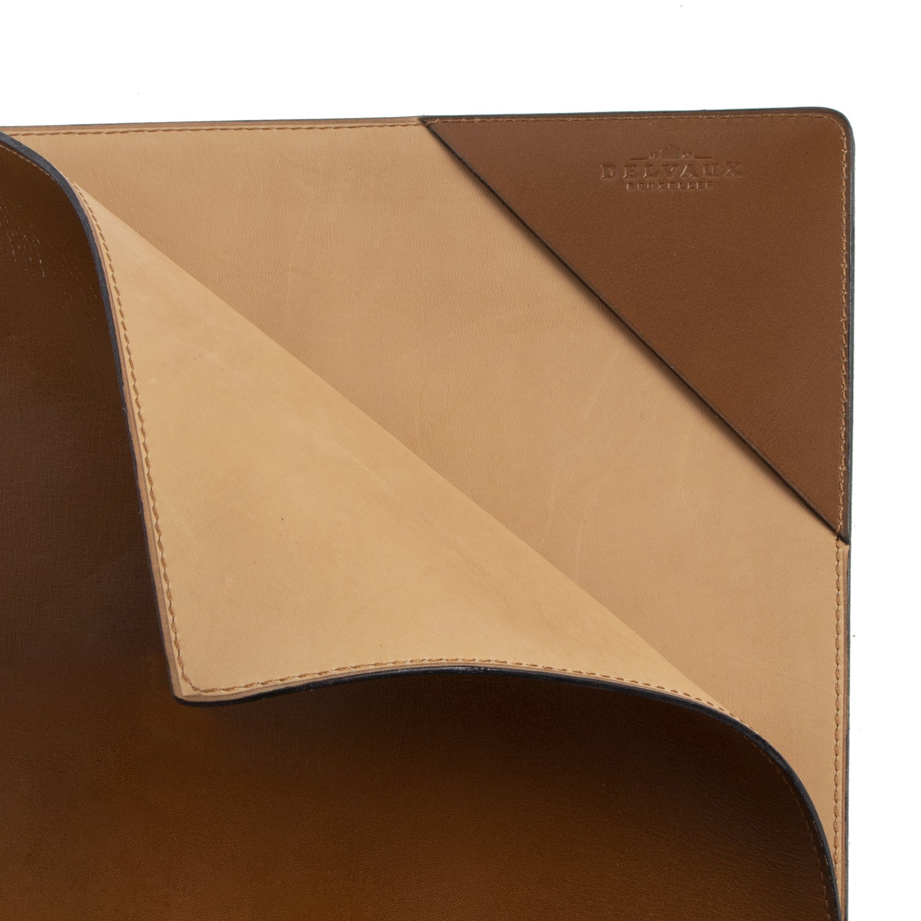 Authentieke Tweedehands Delvaux Cognac Leather Document Holder juiste prijs veilig online shoppen luxe merken webshop winkelen Antwerpen België mode fashion