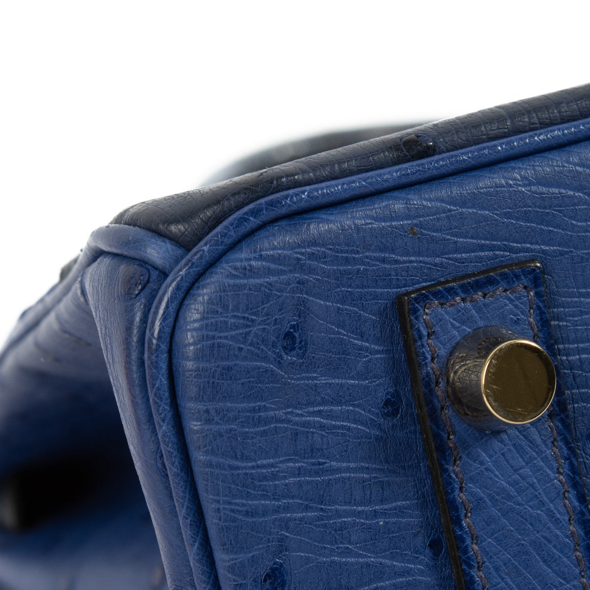 Hermès Birkin 30 Ghillies Bleu Saphir/Bleu Iris/Bleu de Malte Autruche PBHW