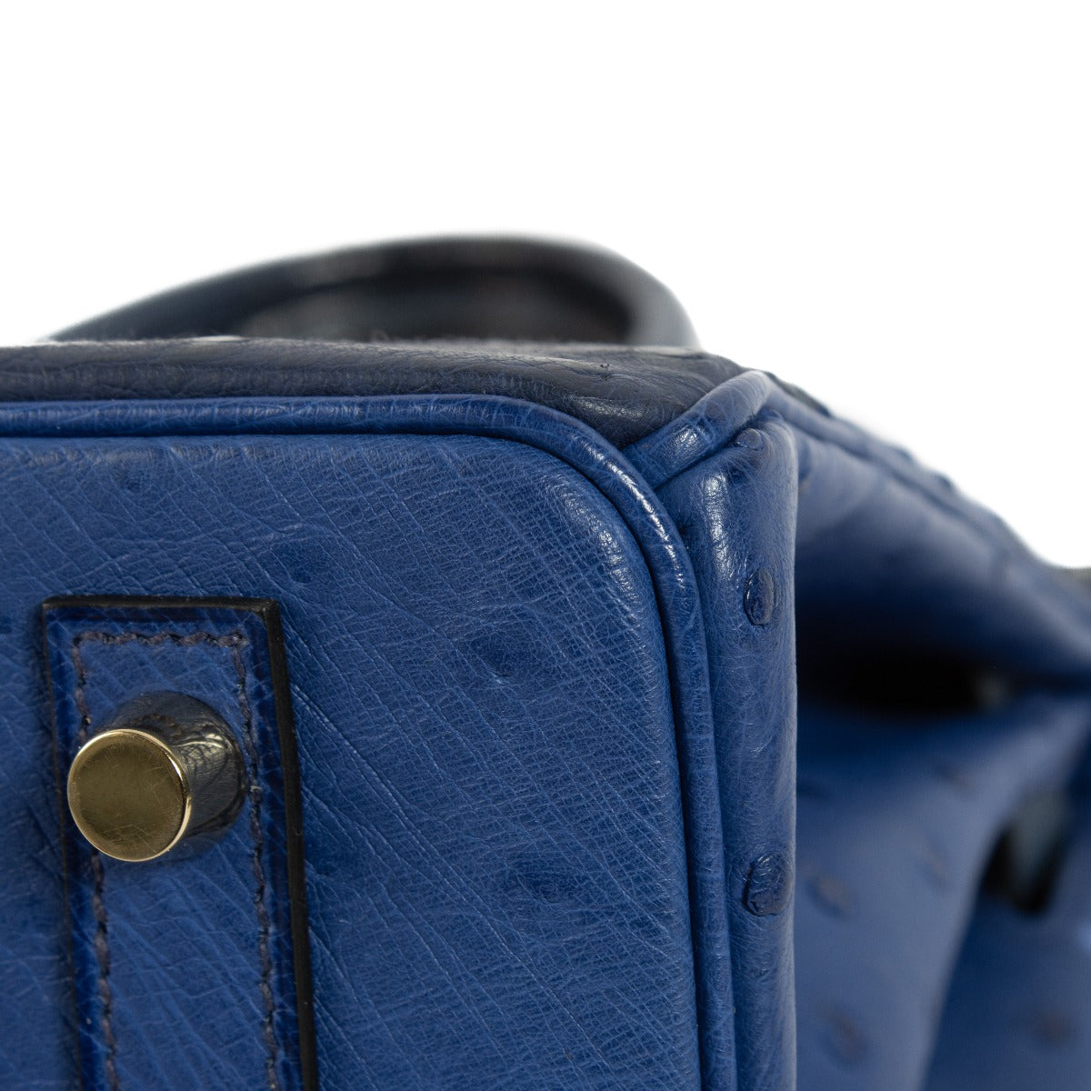 Hermès Birkin 30 Ghillies Bleu Saphir/Bleu Iris/Bleu de Malte Autruche PBHW