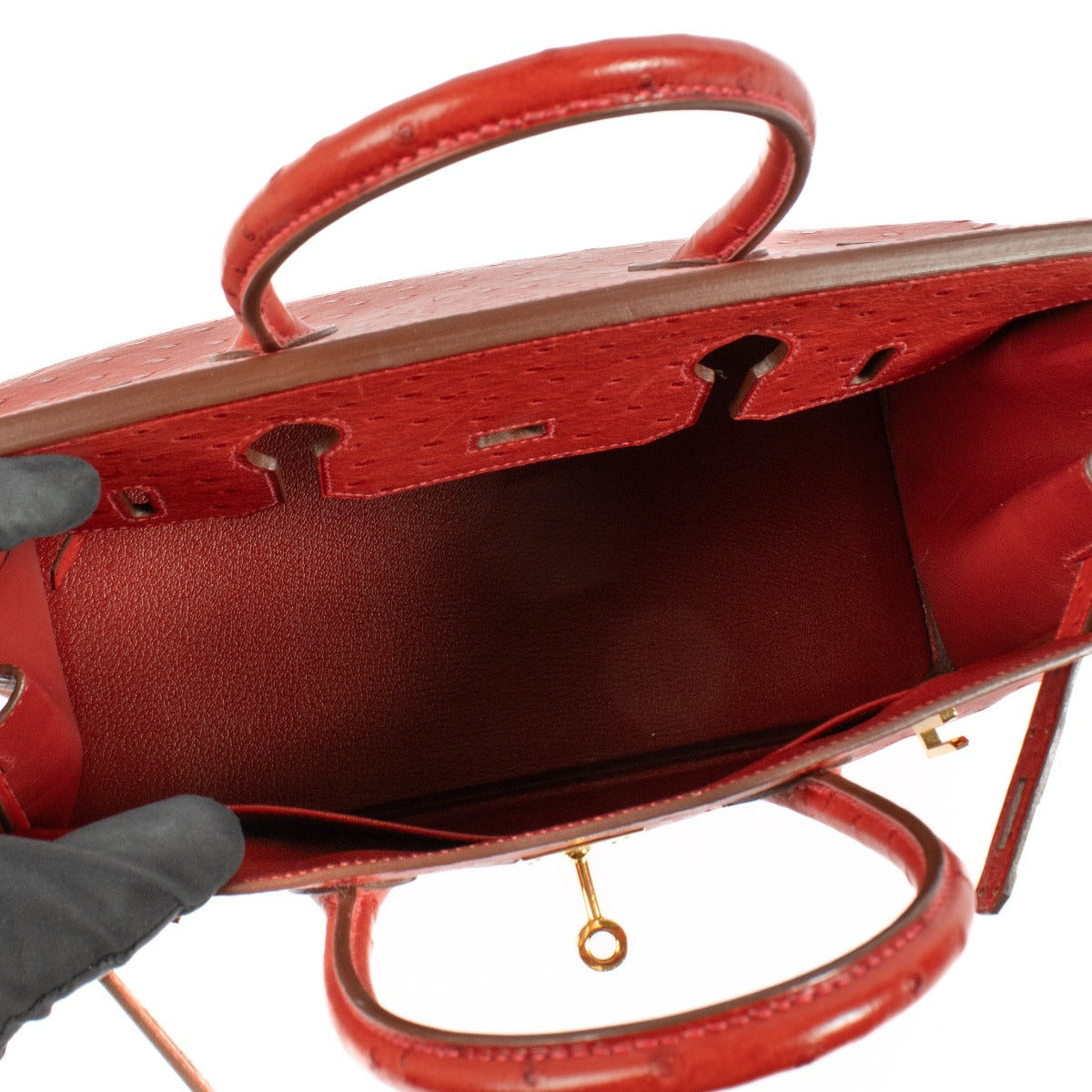 Hermès Birkin 30 Rouge Vif Ostich GHW