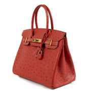 Hermès Birkin 30 Rouge Vif Ostich GHW