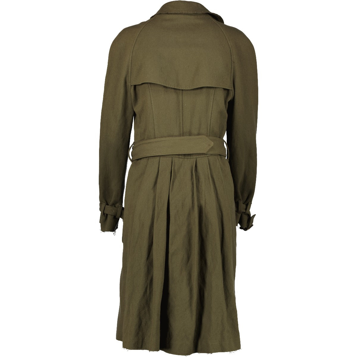 Burberry London Military Green Wool Trench Coat
