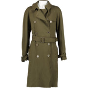Burberry London Military Green Wool Trench Coat