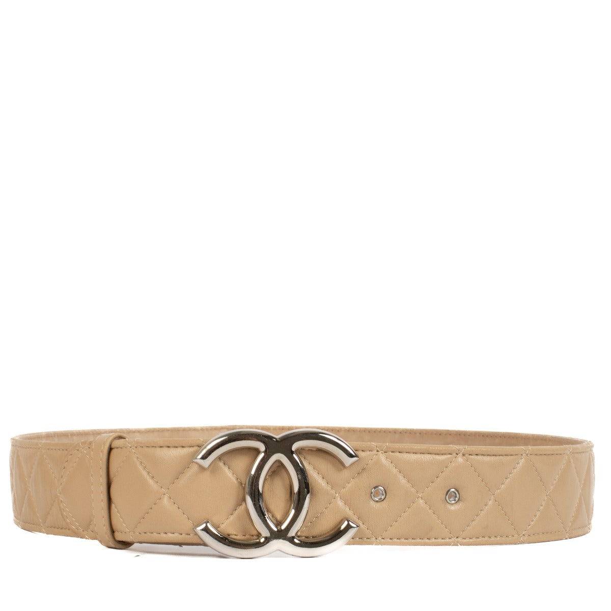 Shop 100% authentic Chanel 14C Beige Quilted Leather CC Belt at Labellov.com.