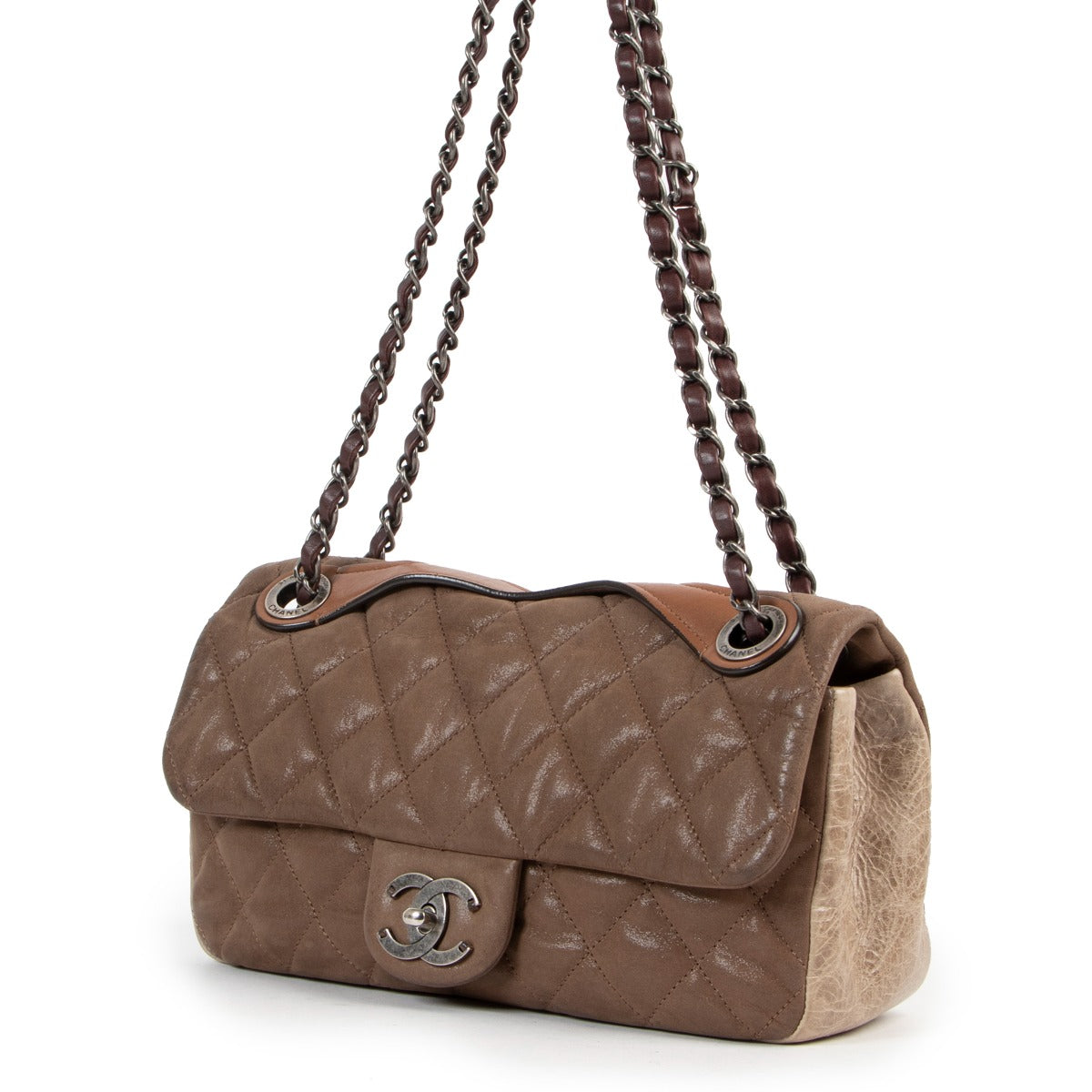 Shop second hand luxury designer handbag Chanel Resort 2011 In-the-Mix Iridescent Fabric Classic Flap Bag at Labellov