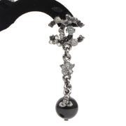 Authentieke tweedehands vintage Chanel Dark Metal CC beads Earrings koop online webshop LabelLOV