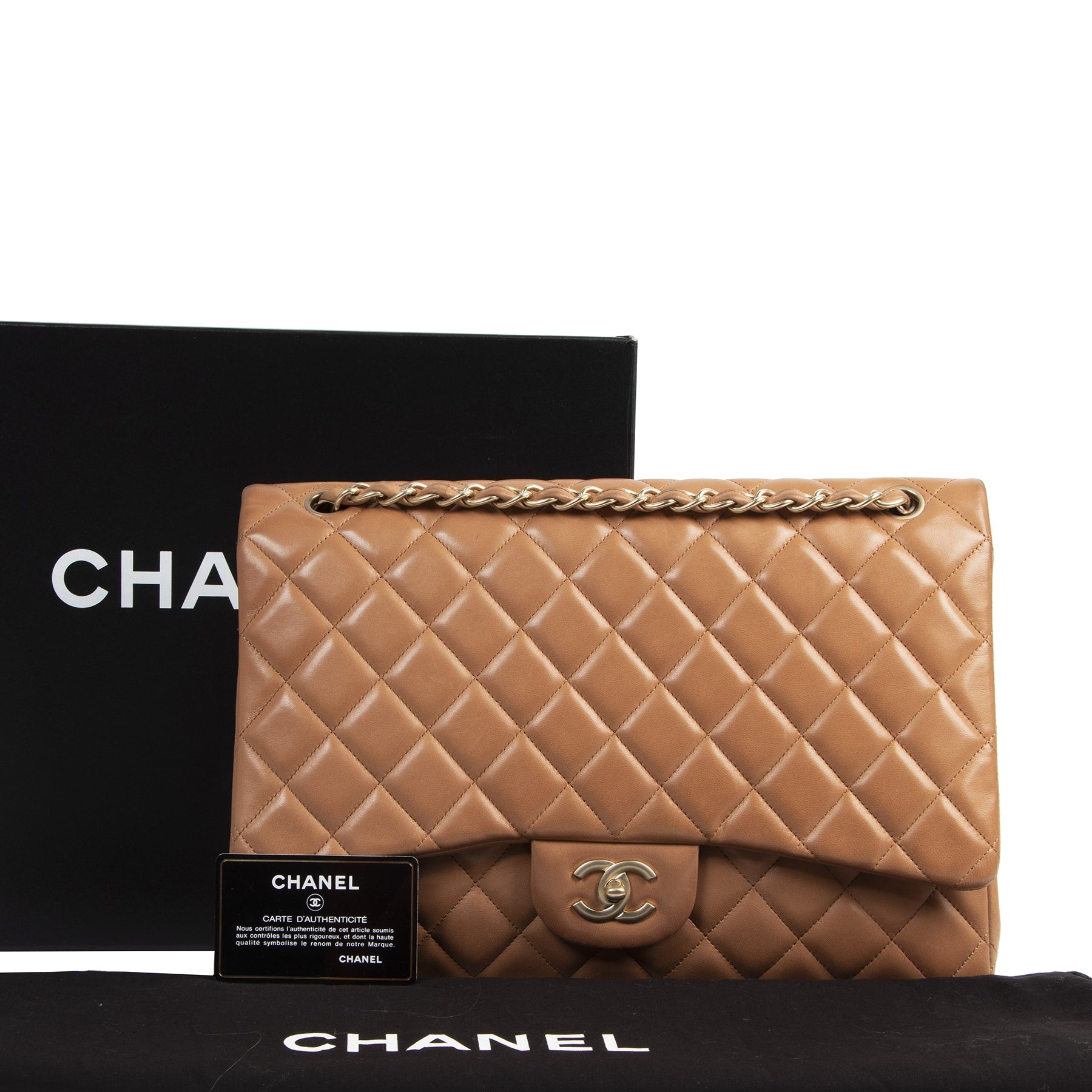 Chanel Jumbo Camel Lambskin Classic Flap Bag online at the best price