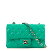 Shop authentic second hand luxury designer Chanel Green Quilted Lambskin Mini Classic Flap Bag at Labellov