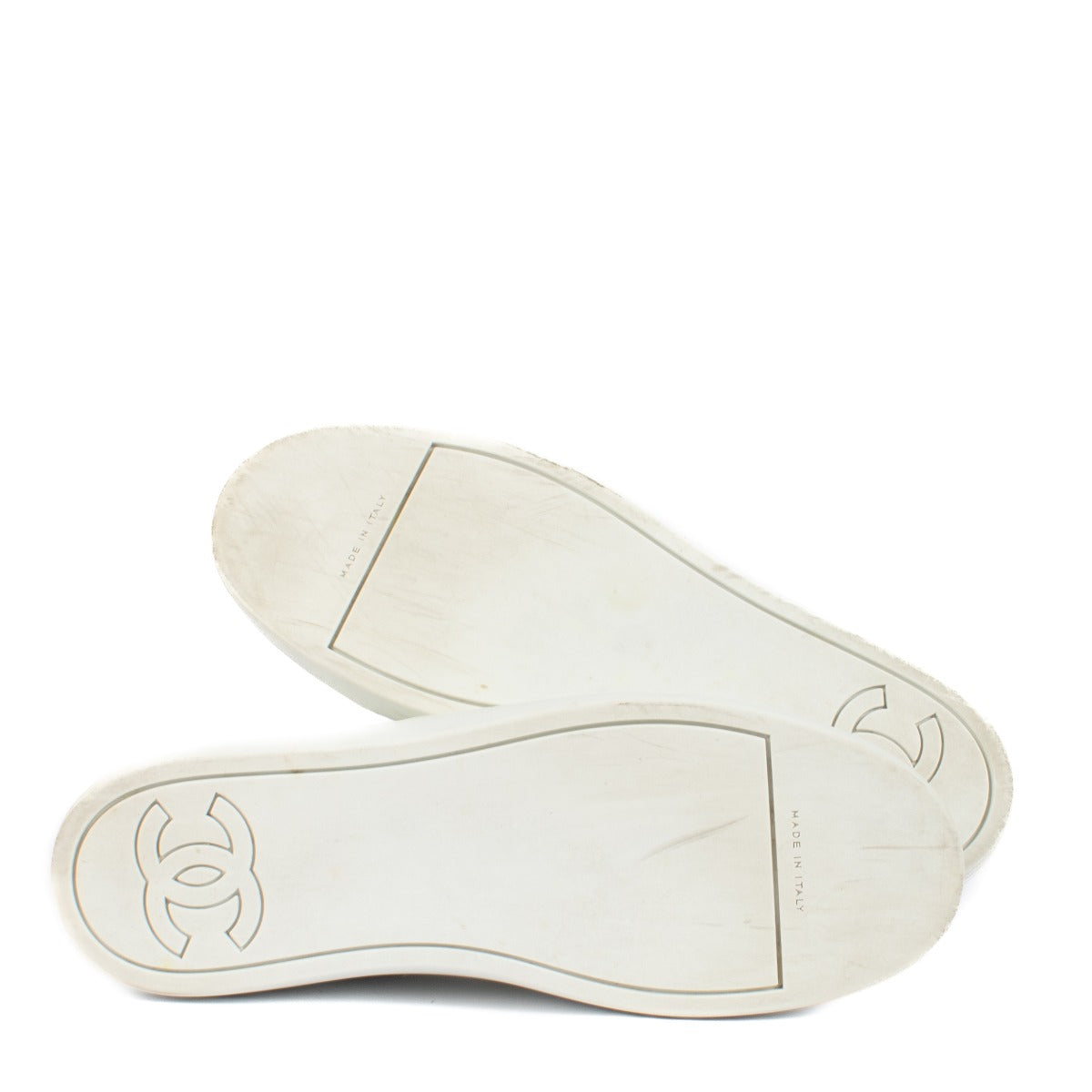 Chanel 18S Wit Lakleer/Rubber High Top Sneakers - Maat 38.5