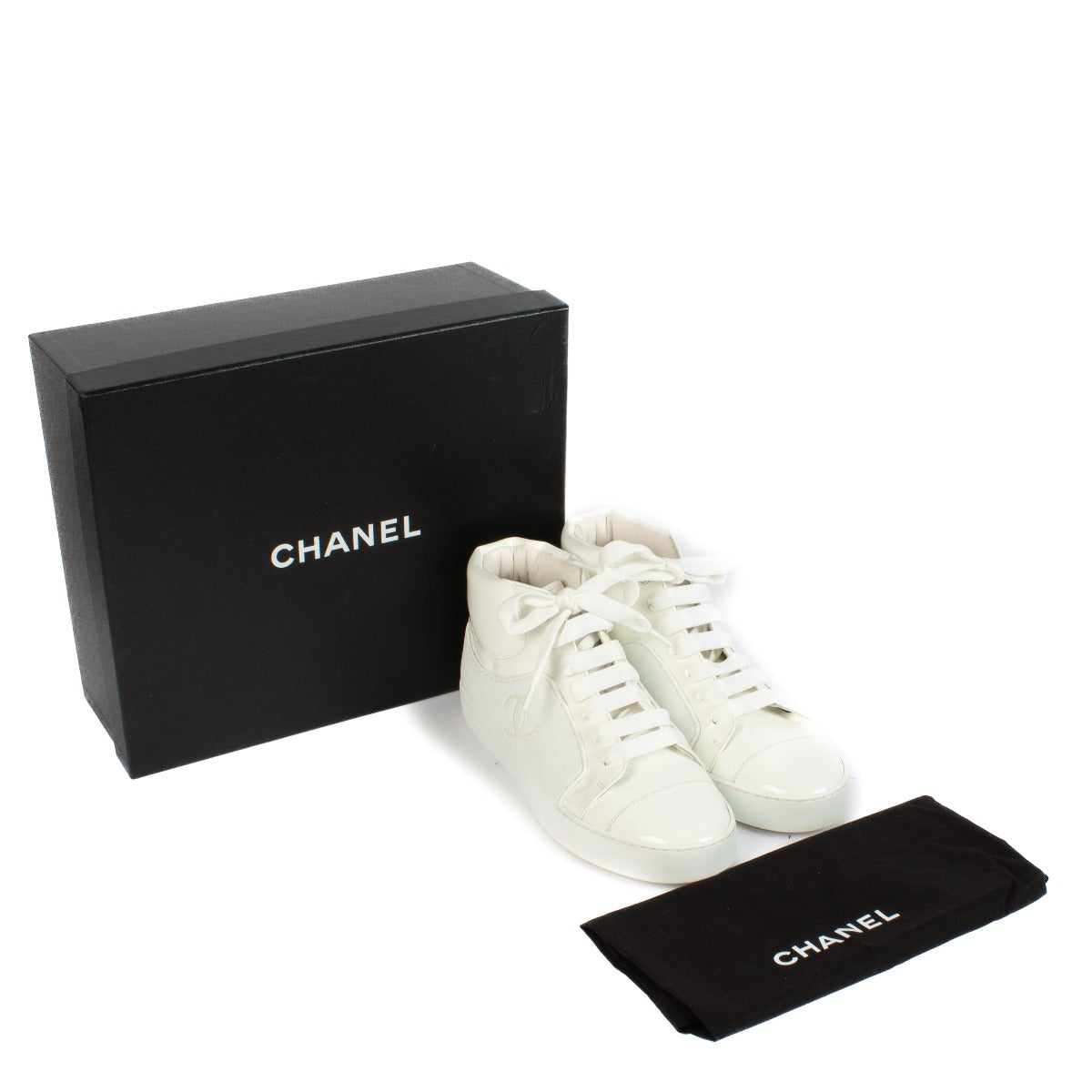 Chanel 18S White High Top Sneakers
