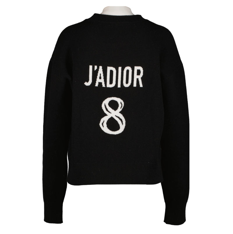 Christian Dior Black ‘J'Adior 8’-Detail Boxy Cashmere Sweater - FR38