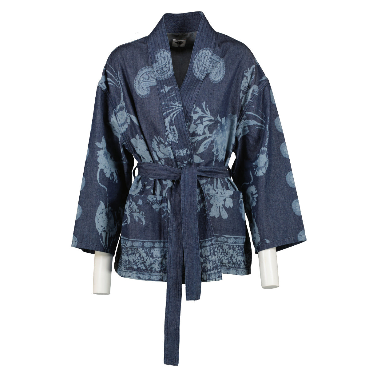 Christian Dior Denim Belted Palto Kimono Jacket - FR38