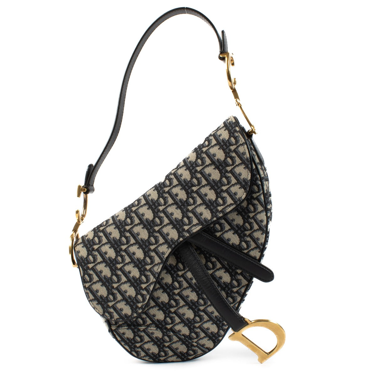 Dior Blue Oblique Jacquard Saddle Bag