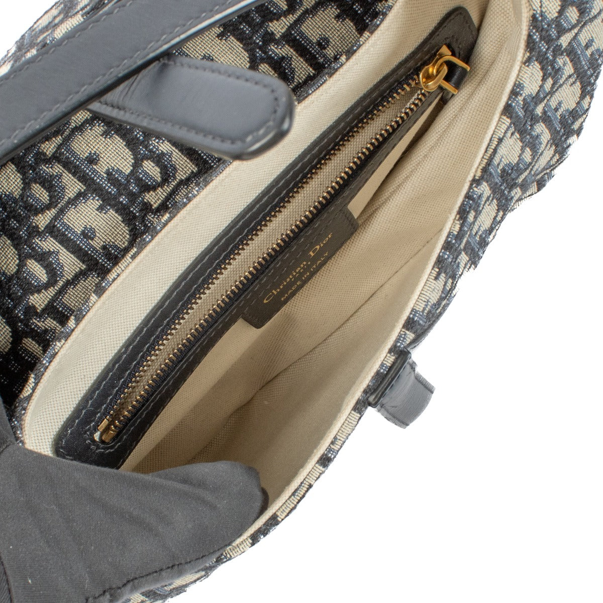 Sac Saddle Christian Dior en jacquard oblique bleu