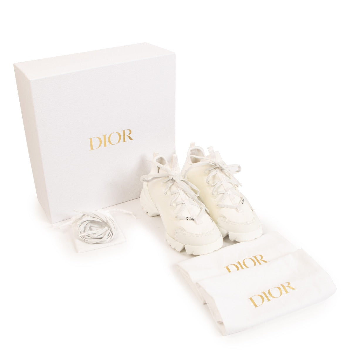 Dior White D-Connect Sneakers