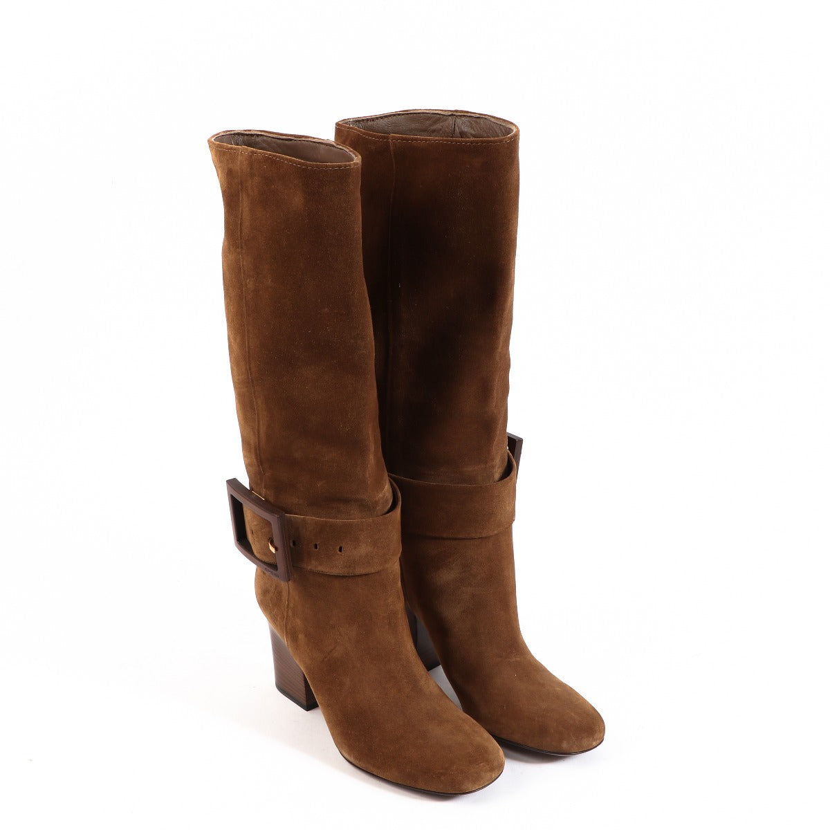 Buy authentic second-hand Gucci Brown Suede High Knee Boots in Size 38 in very good condition at Labellov in Antwerp.