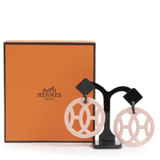 Authentic secondhand Hermès Pink Lacquered HH Earrings designer accessories vintage luxury webshop fashion designer brands