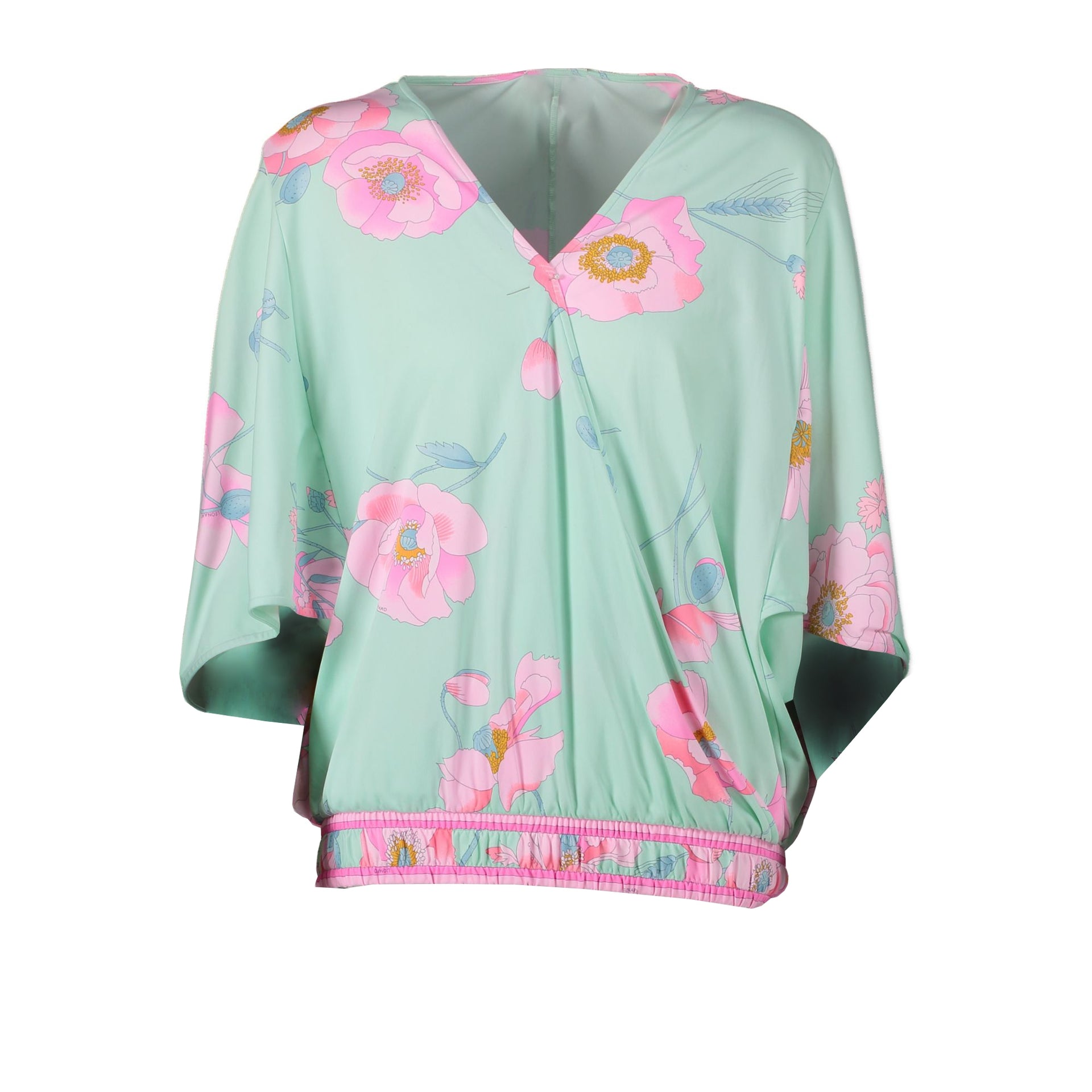 Leonard Green Floral Wrap Top - IT38 for sale online at Labellov secondhand luxury