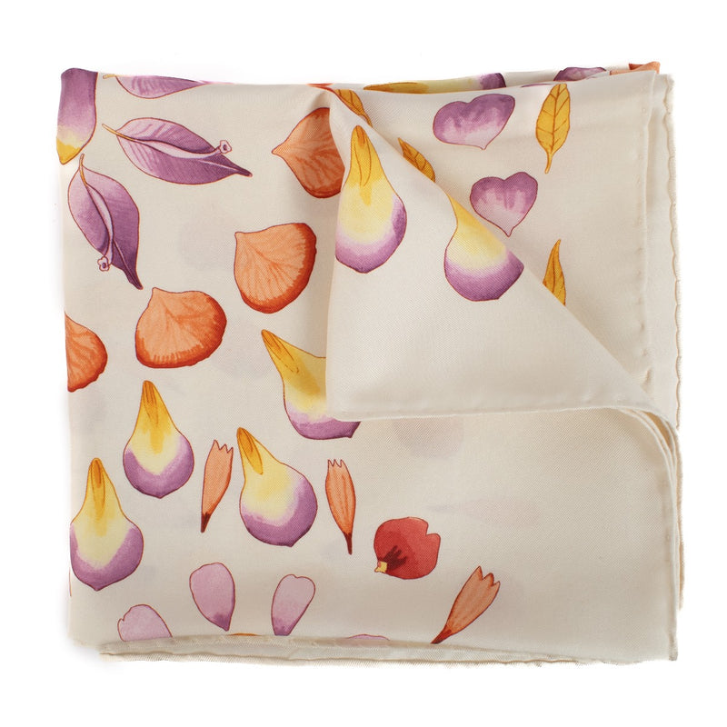 Ferragamo Petal Printed Silk Foulard