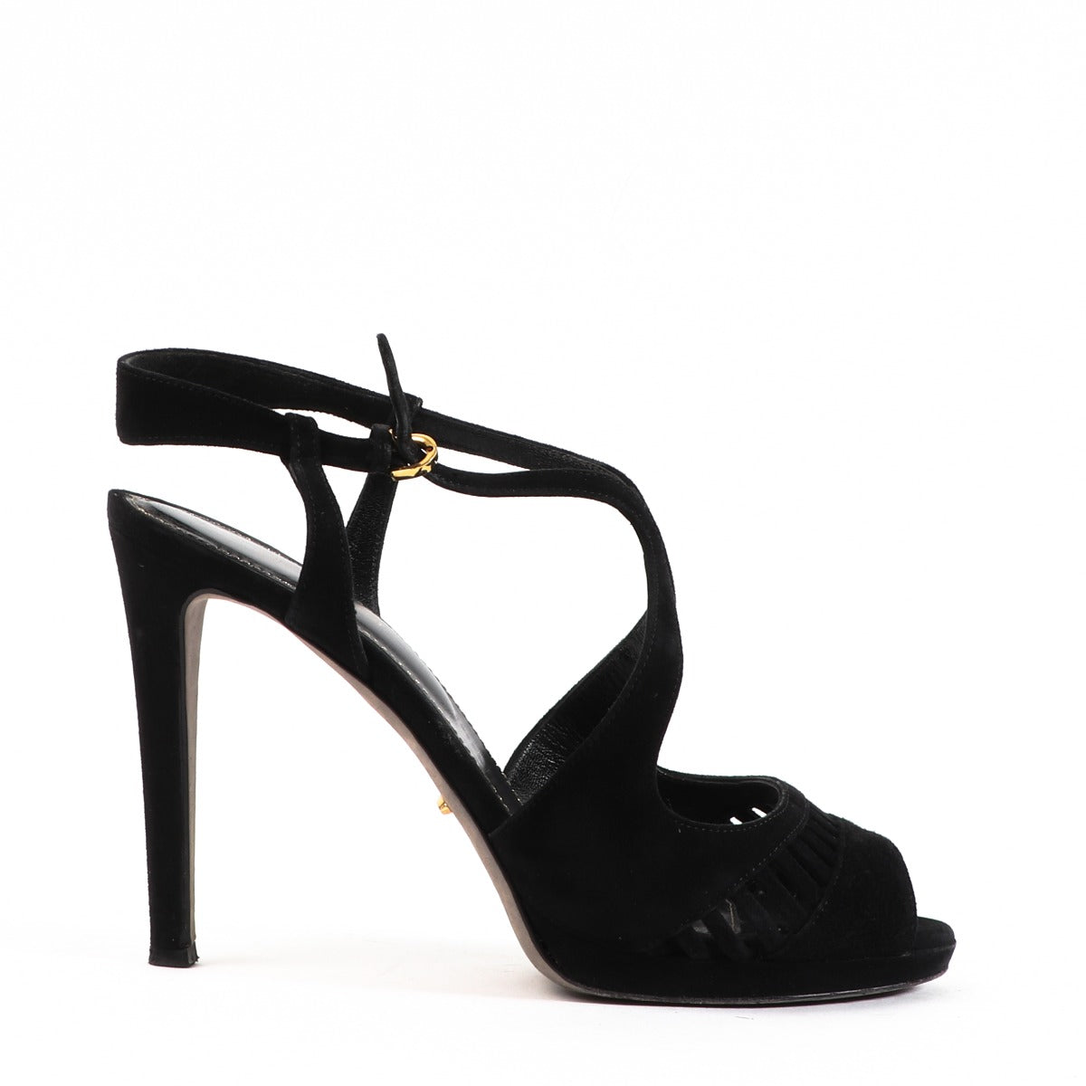 Buy authentic second-hand Sergio Rossi Black Leather Sandals in Size 39 in very good condition at Labellov in Antwerp.