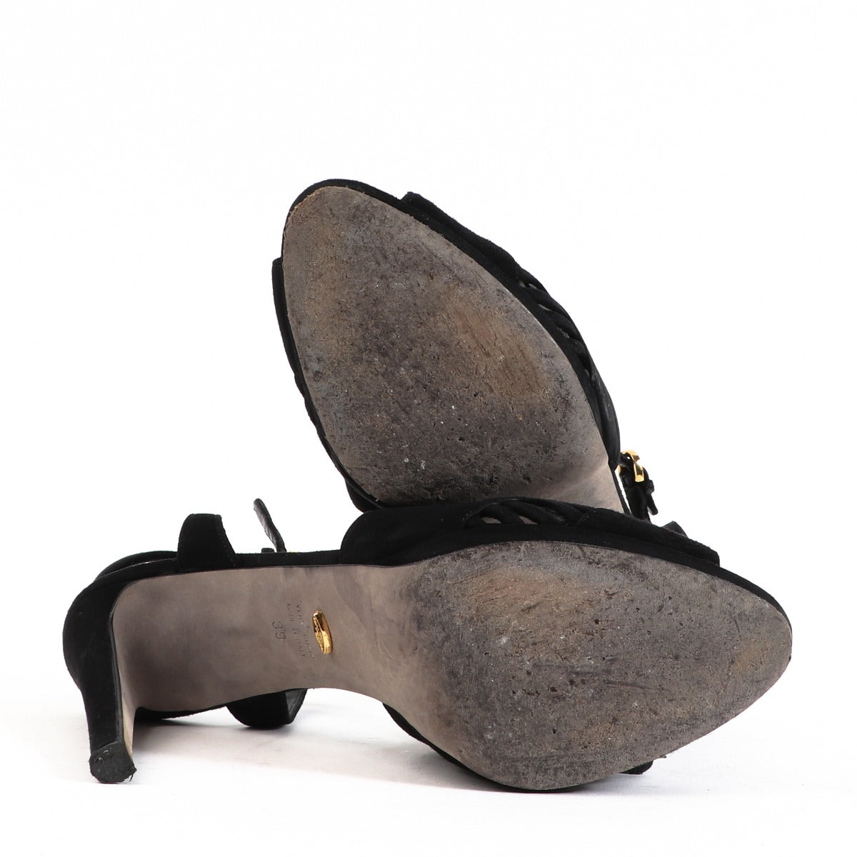 Buy authentic second-hand Sergio Rossi Black Leather Sandals in Size 39 in very good condition at Labellov in Antwerp.