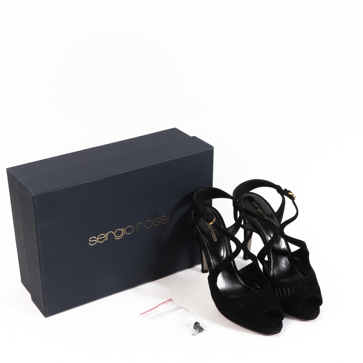 Buy authentic second-hand Sergio Rossi Black Leather Sandals in Size 39 in very good condition at Labellov in Antwerp.