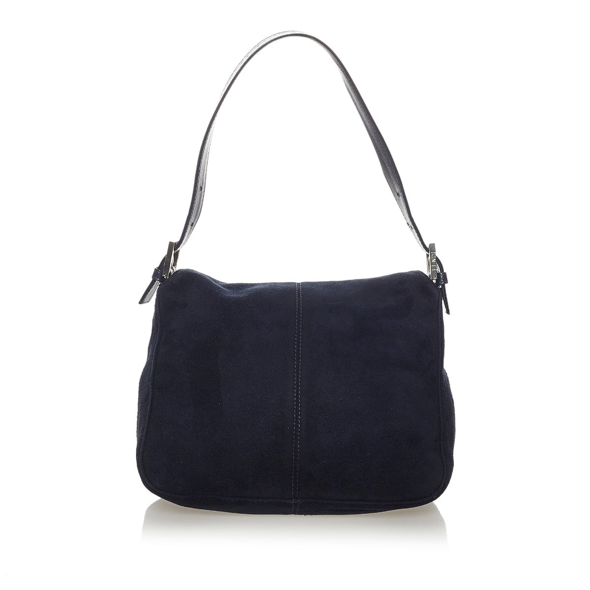 Shop safe online at Labellov in Antwerp this 100% authentic second hand Fendi Navy Blue Suede Mini Hobo Shoulder Bag