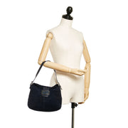 Shop safe online at Labellov in Antwerp this 100% authentic second hand Fendi Navy Blue Suede Mini Hobo Shoulder Bag