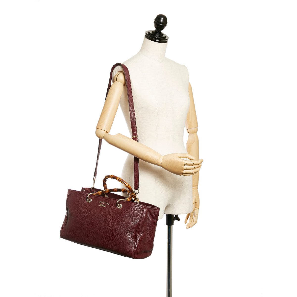 Gucci Burgundy Medium Bamboo Shopper
