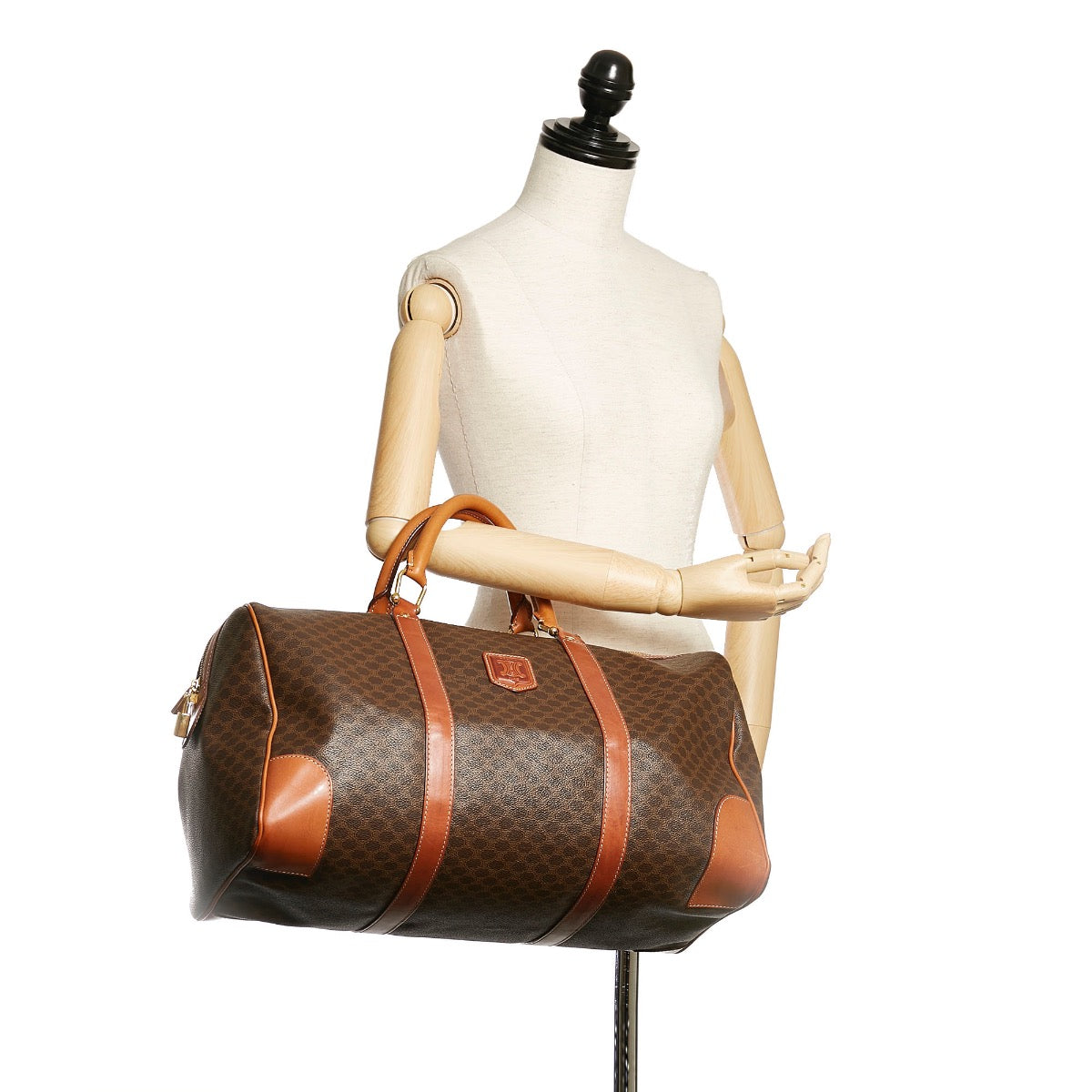 Shop safe online at Labellov in Antwerp this 100% authentic second hand Celine Macadam Canvas Boston Travel Bag