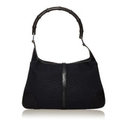 Second hand authentic Gucci 0014060 Black Canvas Bamboo Jackie Shoulder Bag at Labellov