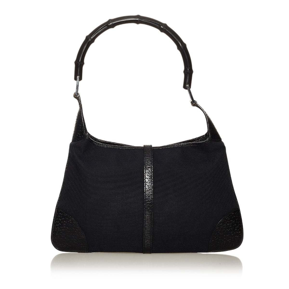 Second hand authentic Gucci 0014060 Black Canvas Bamboo Jackie Shoulder Bag at Labellov