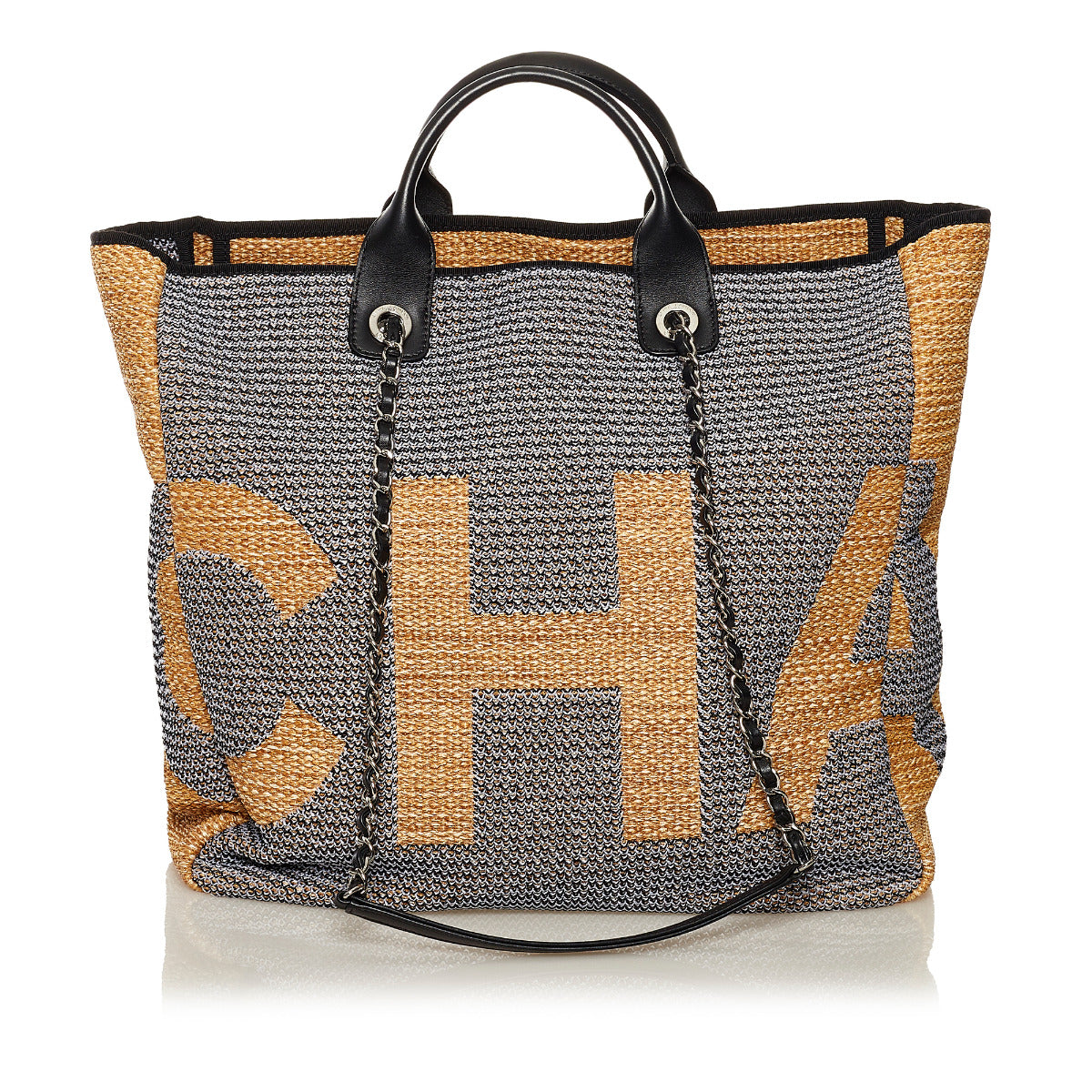 Chanel Deauville Woven Large Shopping Tote Bag for the best price at Labellov secondhand luxury in Antwerp