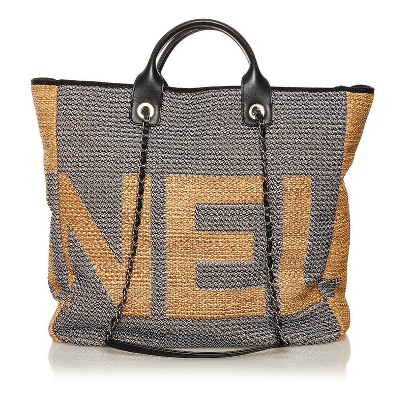 Chanel Deauville Woven Large Shopping Tote Bag