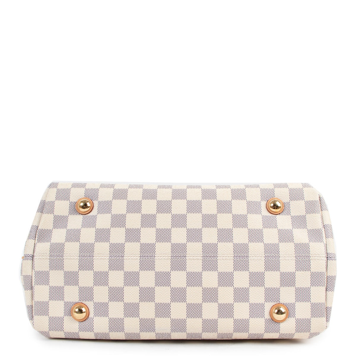 Buy online authentic second hand Louis Vuitton Damier Azur Cabas Adventure MM Bag in very good condition at Labellov in Antwerp