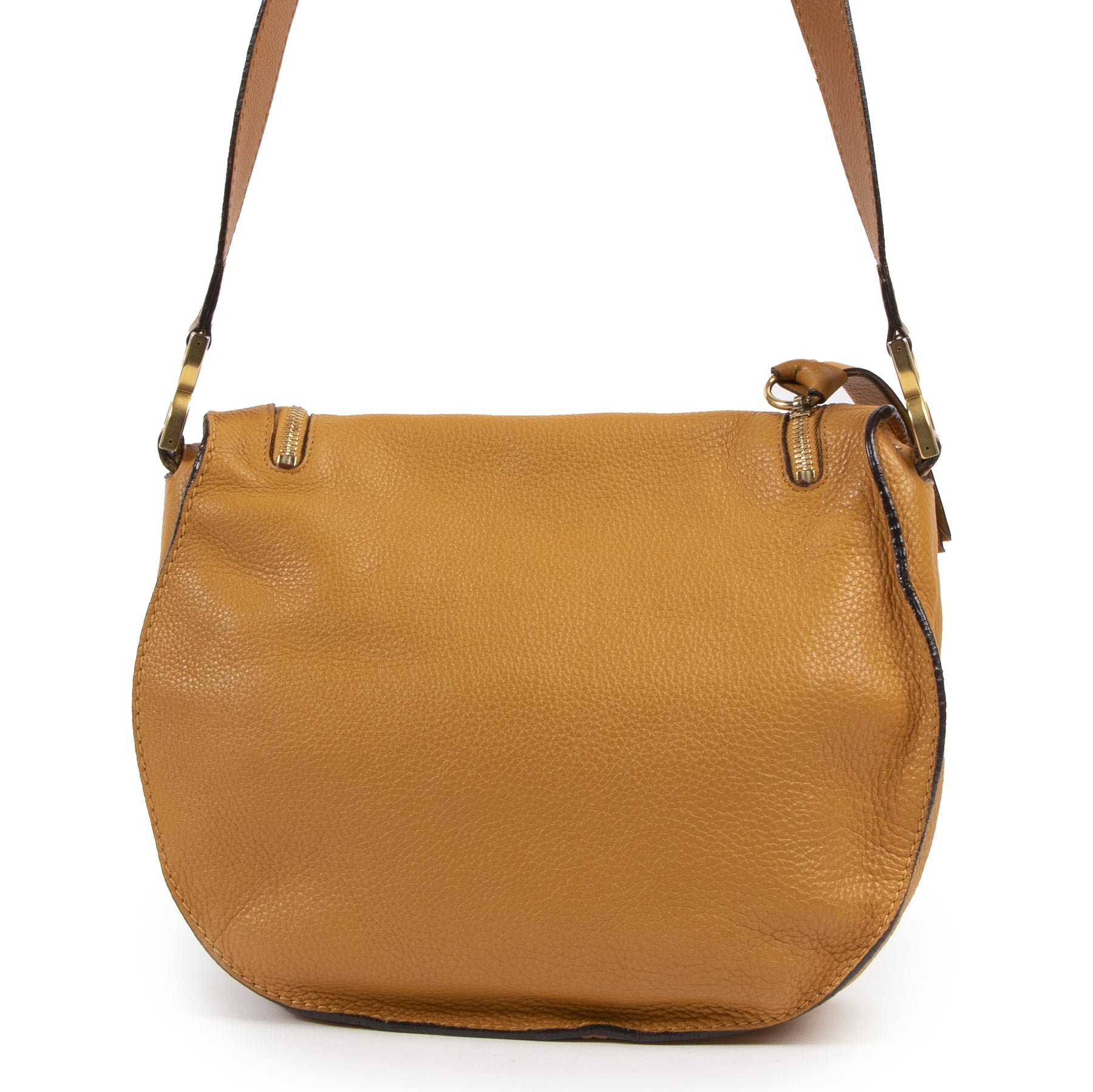 koop veilig online tegen de beste prijs Chloe Ochre Medium Marcie Zip Crossbody Bag