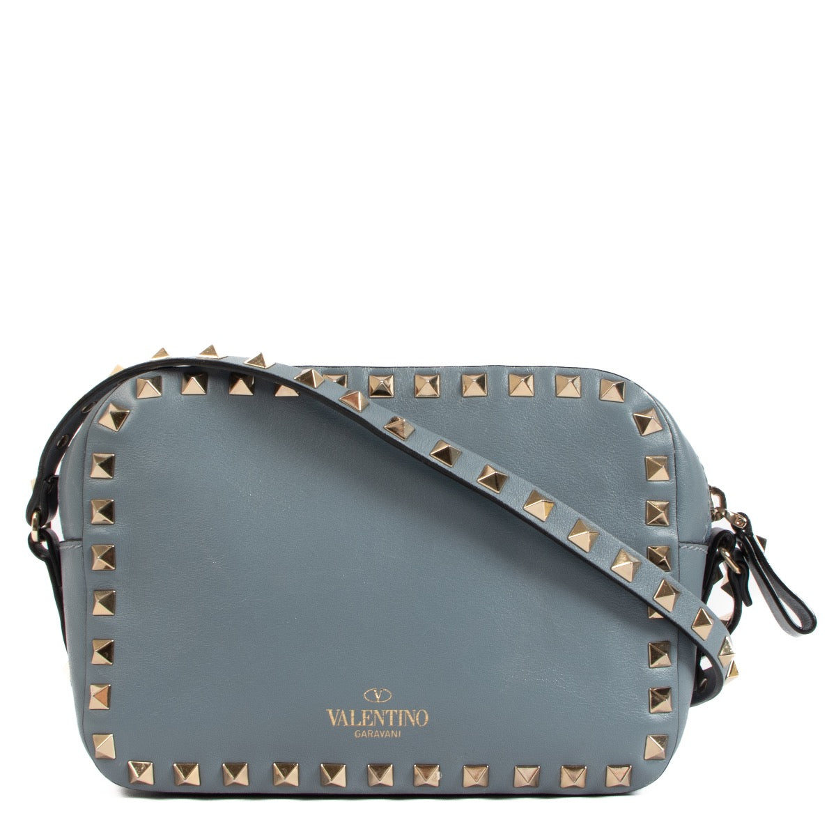 Valentino Garavani Light Blue Rockstud Camera Bag