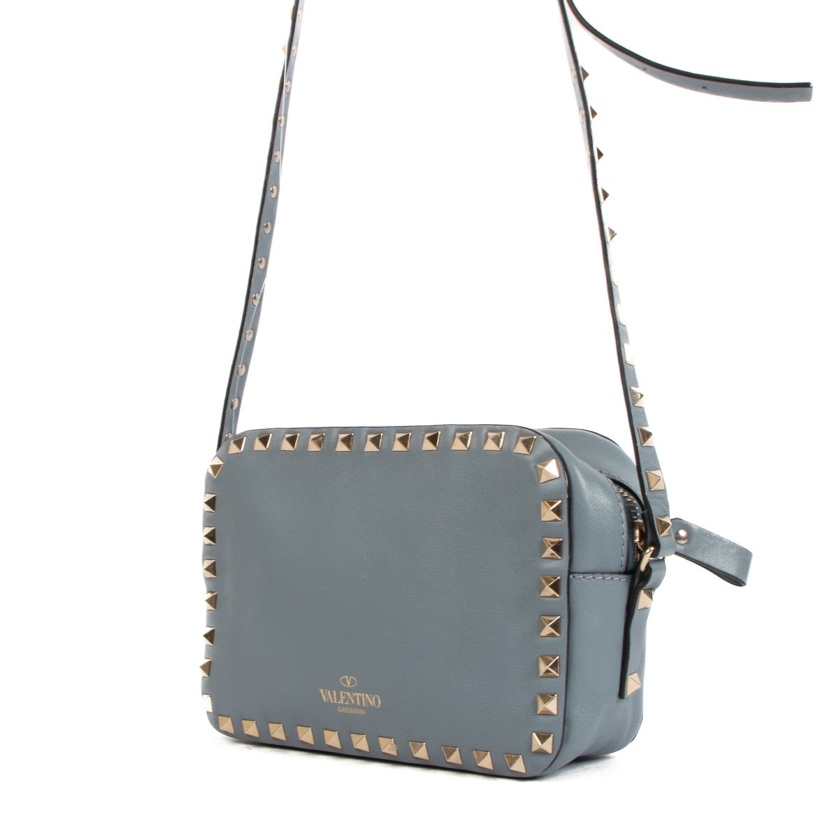 Valentino Light Blue Rockstud Camera Bag