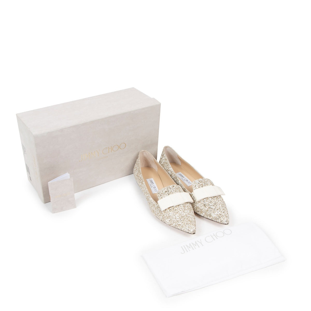 Jimmy Choo Moon Sand Infinity Glitter Gala Flats