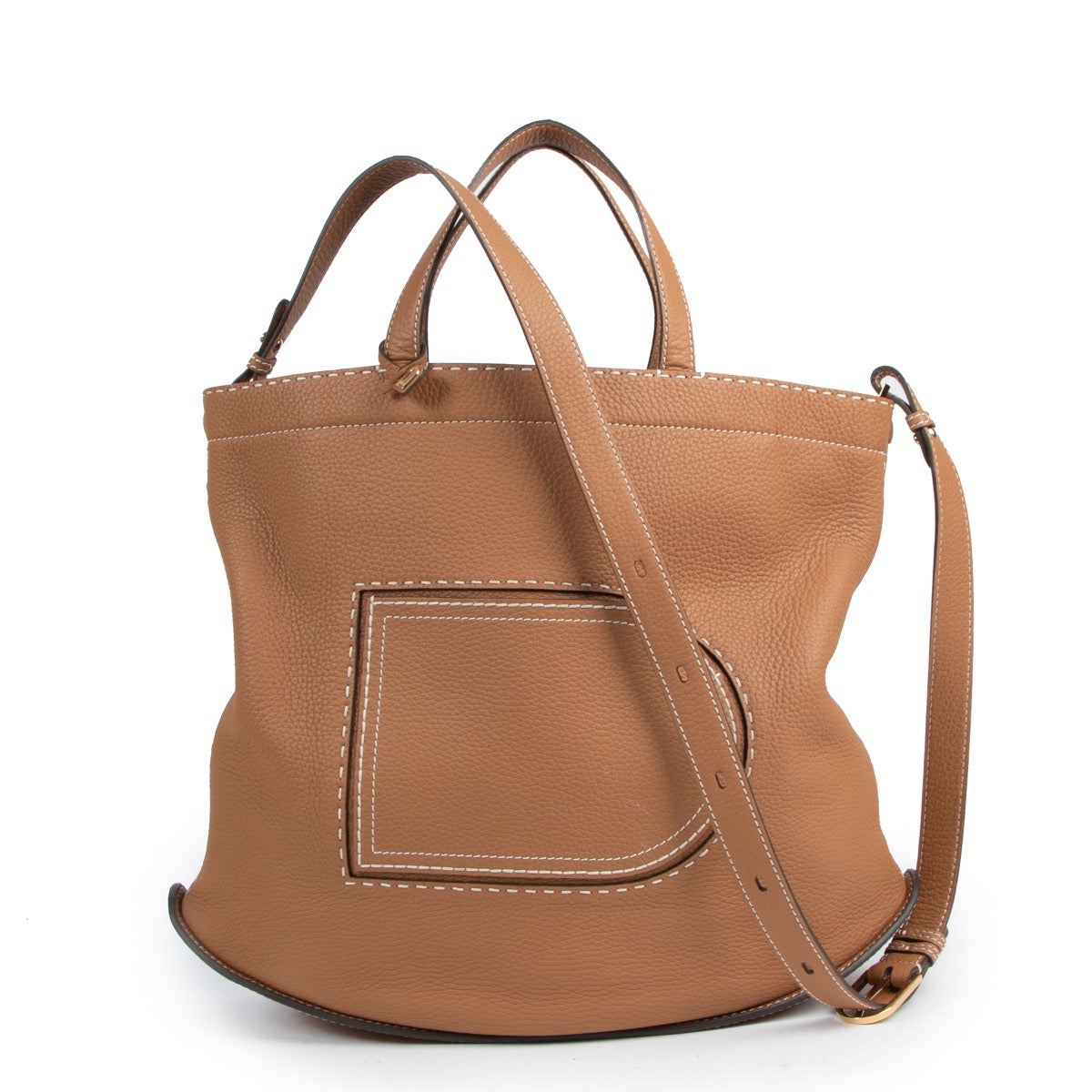 Delvaux Le Pin Cabas Soft Surpiqué Végétal-Ivoy