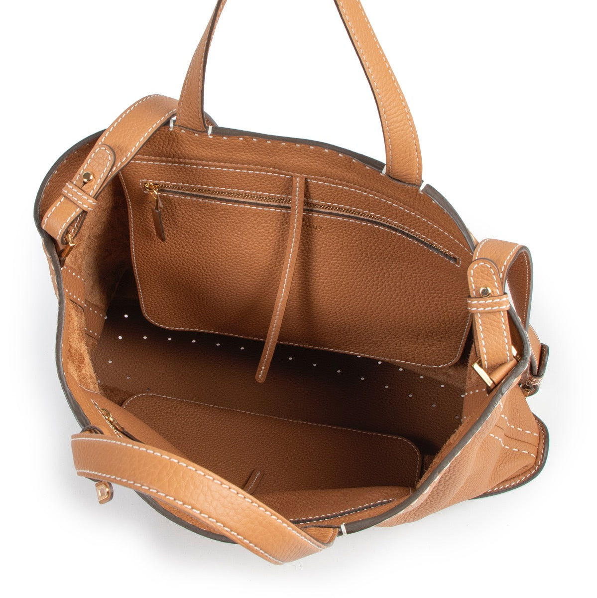 Delvaux Pin Cabas Soft Surpiqué Végétal-Ivoy