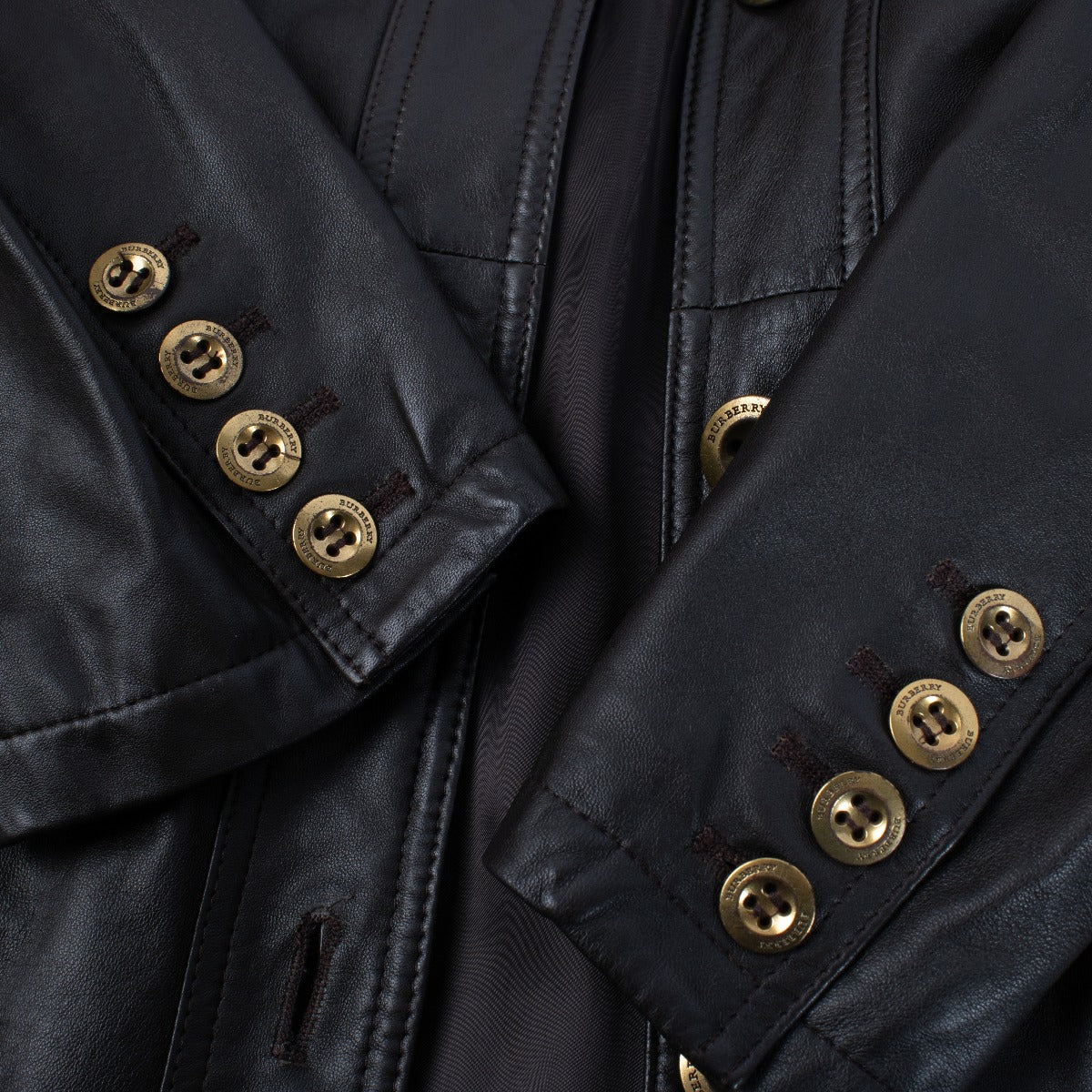 Burberry Black Leather Trench Coat (IT 44) Shop at Labellov.