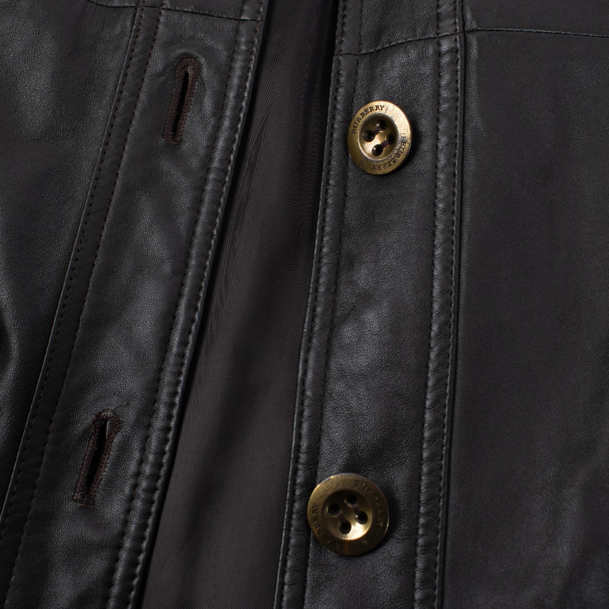 Burberry Black Leather Trench Coat (IT 44) Shop at Labellov.