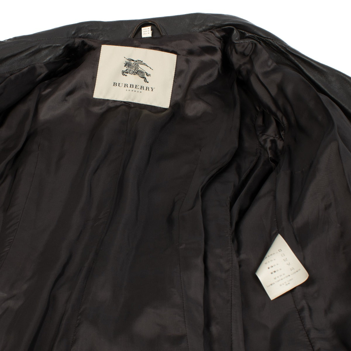 Burberry Black Leather Trench Coat (IT 44) Shop at Labellov.