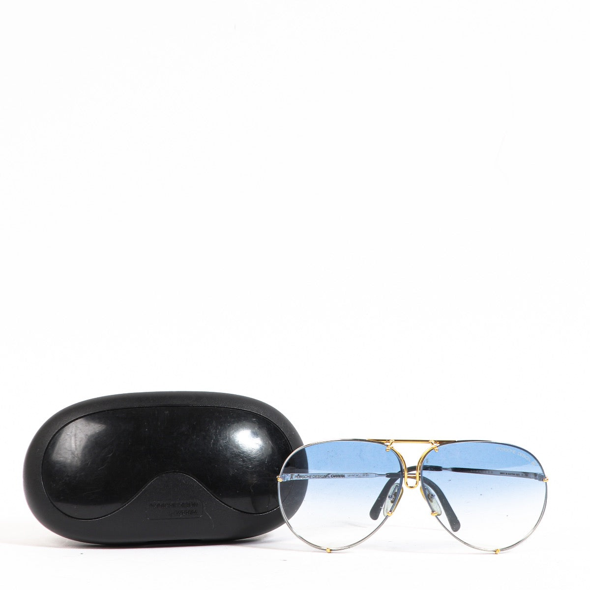 Buy an authentic pair of second hand Porsche Design Carrera Blue Aviator Sunglasses in very good condition at Labellov