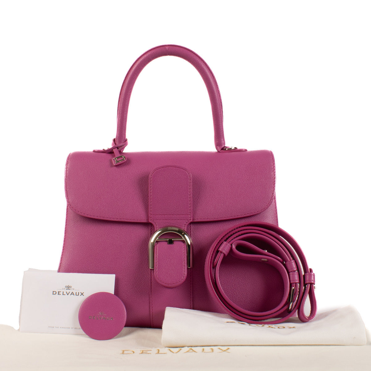 Sac Delvaux Brillant MM en cuir de veau Héliotrope Rodeo