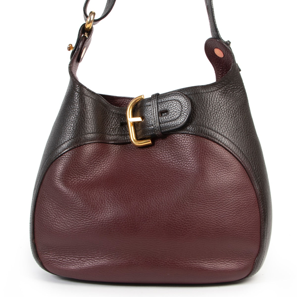 Delvaux Burgundy Leather Chardonnay Crossbody Bag