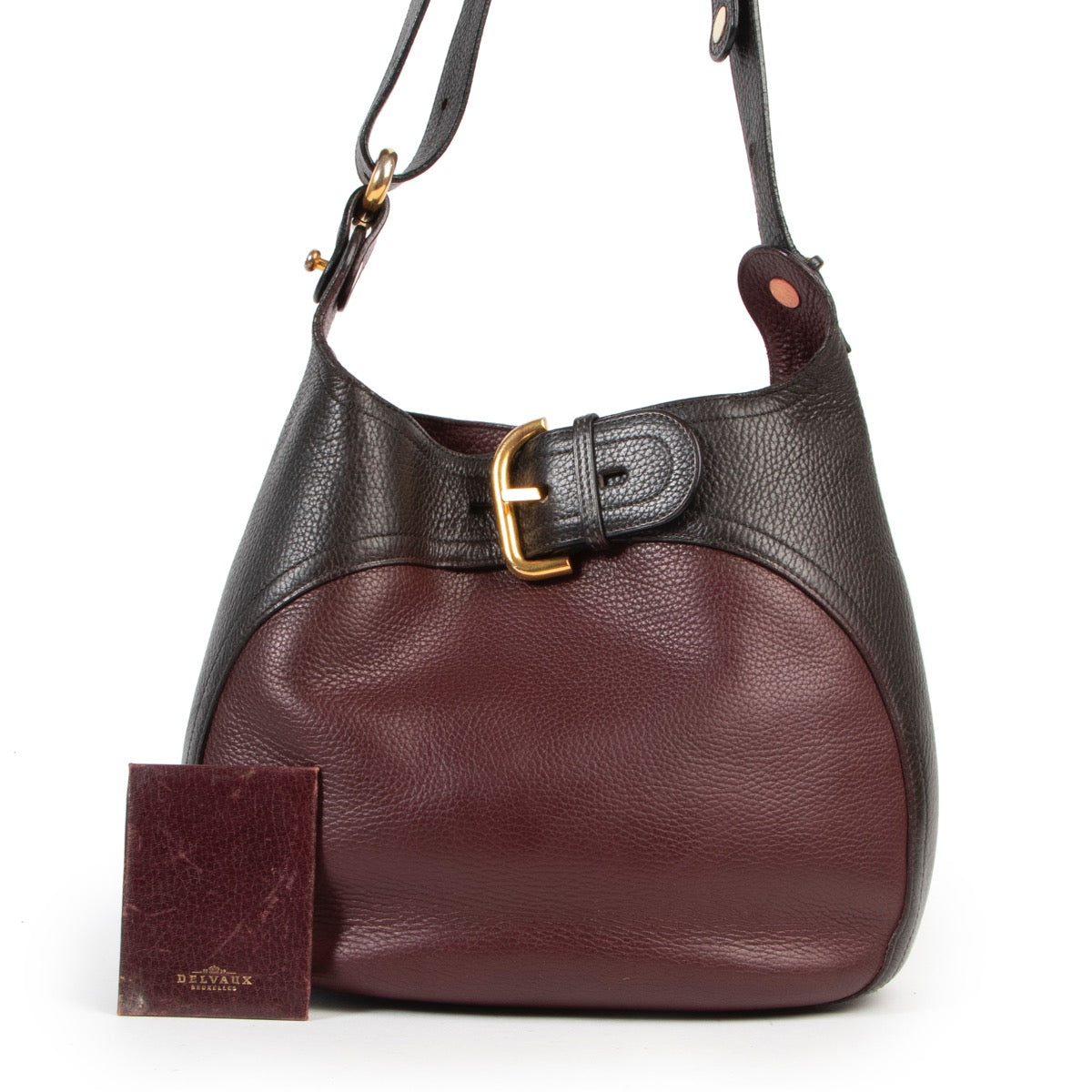Delvaux Burgundy Leather Chardonnay Crossbody Bag