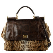 Dolce & Gabbana Python/Fur Sicily Bag